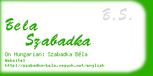 bela szabadka business card