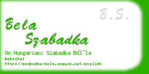 bela szabadka business card